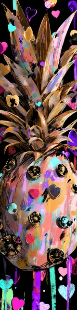 Free pineapple bookmark featuring a disco loud pineapple